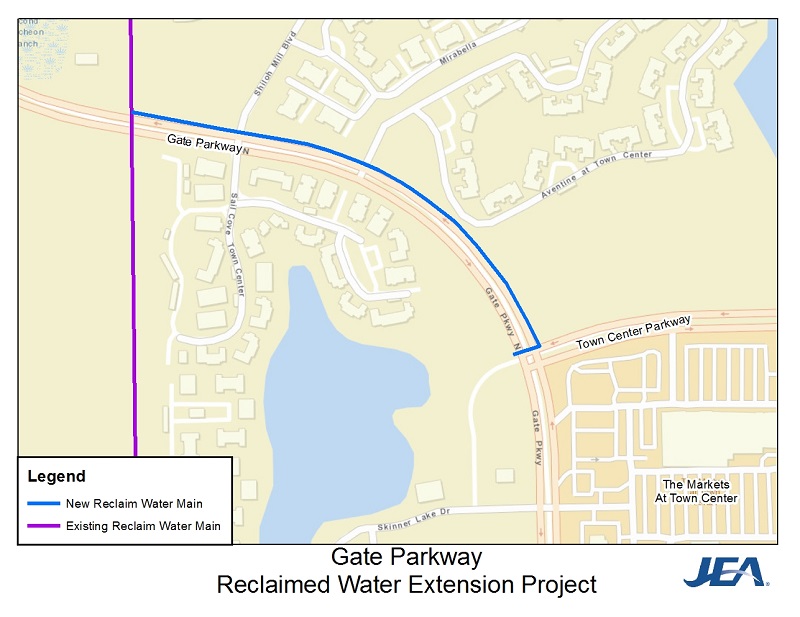 Gate Parkway Reclaimed Water Extension Project Map